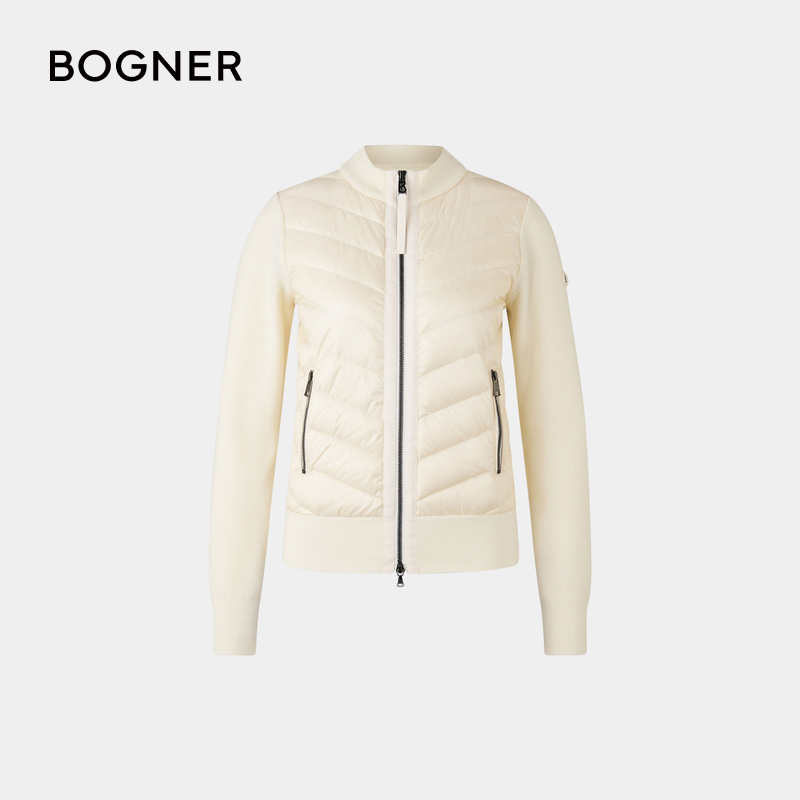 BOGNER博格纳25秋冬新品ZILLY-D1女士修身保暖拼接羽绒开衫针织衫