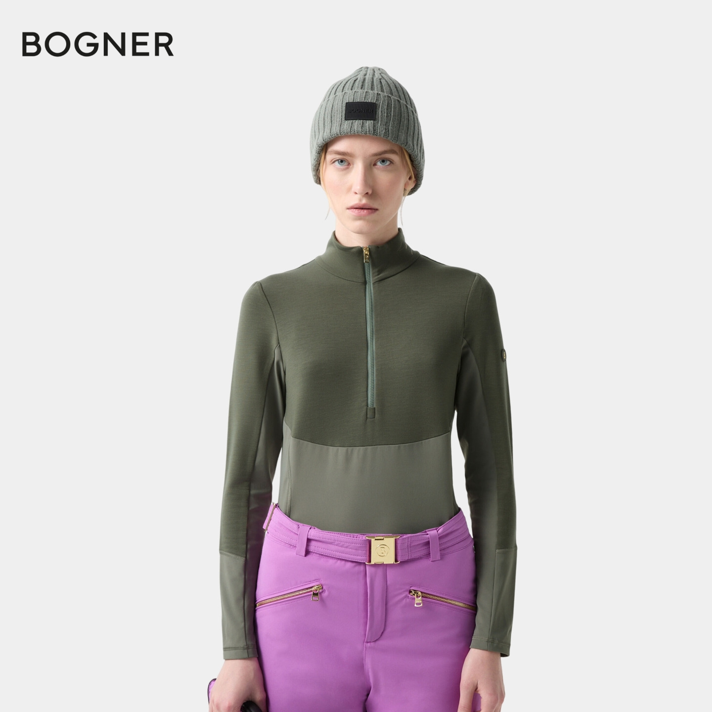 BOGNER博格纳 25秋冬新品MELIKA女士个性撞色立领半拉链滑雪内层