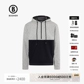 BOGNER博格纳 秋冬男士 CAMILO休闲宽松半拉链撞色拼接连帽卫衣