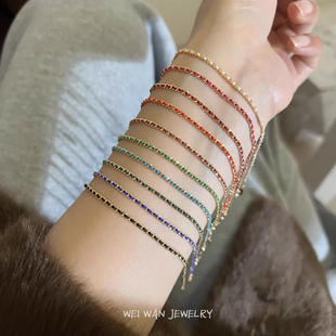 本命年法国红绳红色编织手链进口14k包金转运手工手绳不掉色礼物