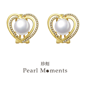 PEARL MOMENTS两颗心 天然淡水珍珠耳钉