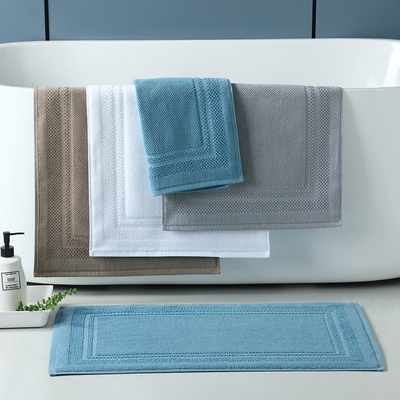 100%cotton bath towel with non-slip cotton floor mat出口跨境