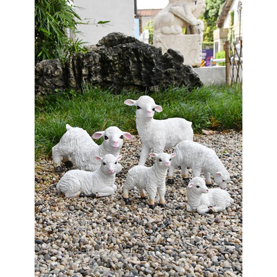 户外花园装饰仿真羊摆件树脂动物庭院阳台小院子创意造景景观布置