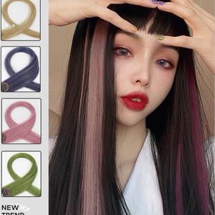 彩色假发片女长发一片式单夹小片式耳发挑染接发片挂耳染发片发条