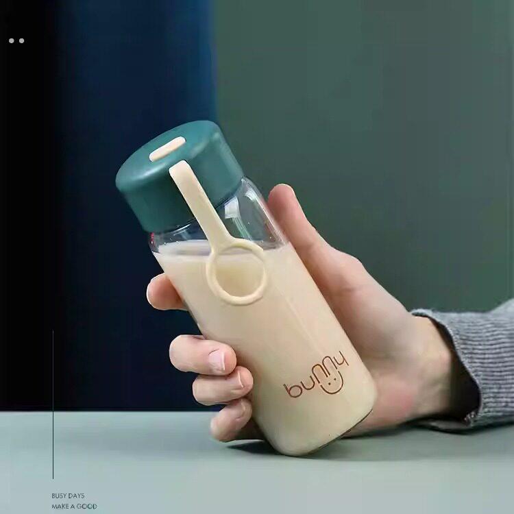 可携式简约水杯长细直身杯玻璃耐热透明单层高颜值女生喝水小杯子