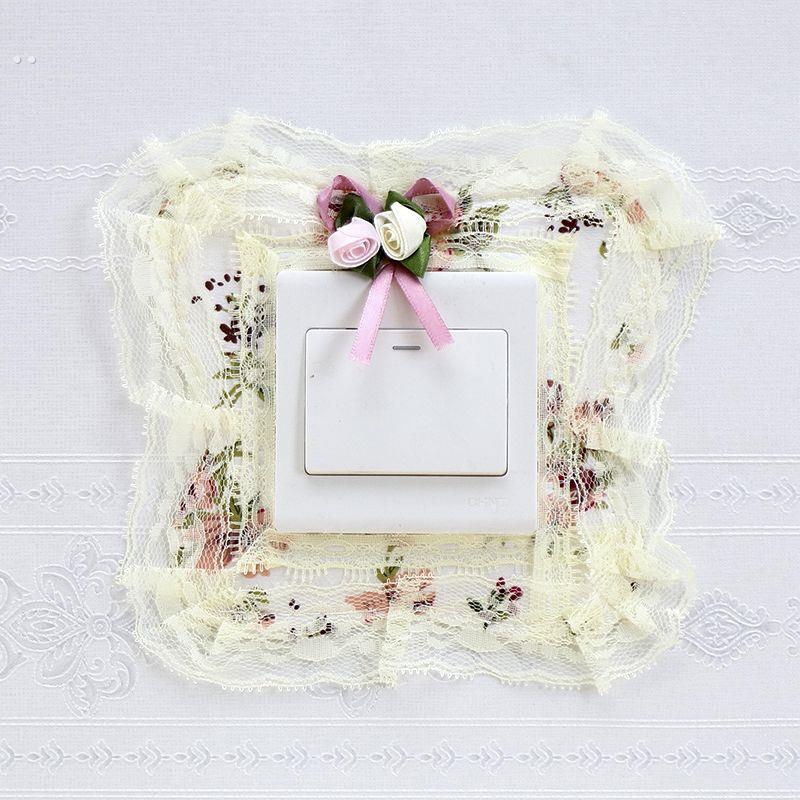 开关贴墙贴开关保护套墙壁灯布艺防尘创意蕾丝花边通用插座装饰贴