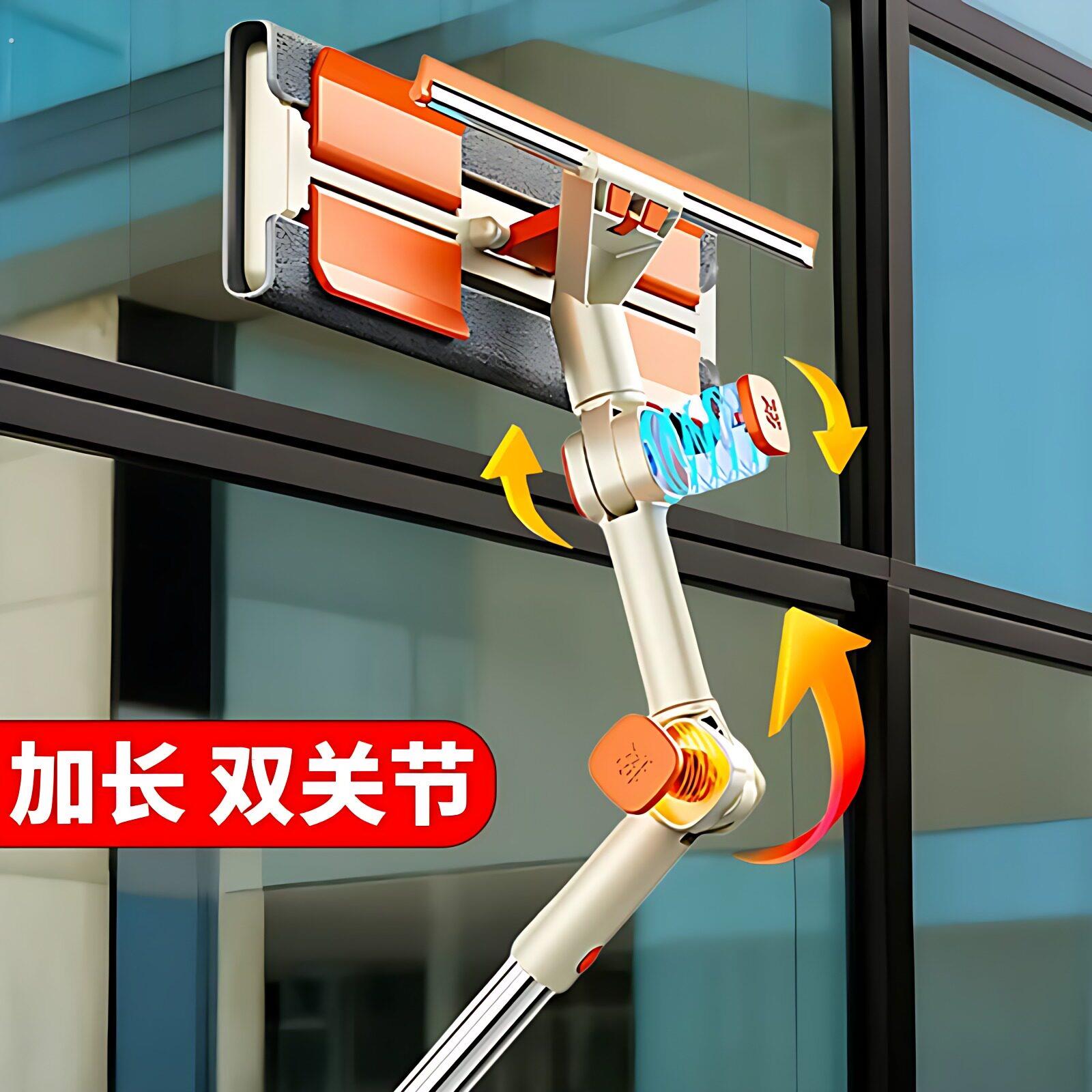 擦玻璃神器家用洗窗户专用双面高层外墙刮水高空可伸缩加长杆工具