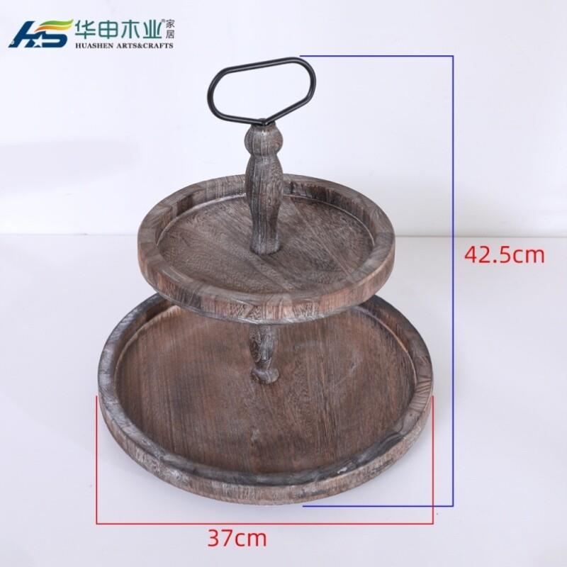 木制托盘甜品架森系双层三层蛋糕盘木质甜品台装饰托盘展示架道具