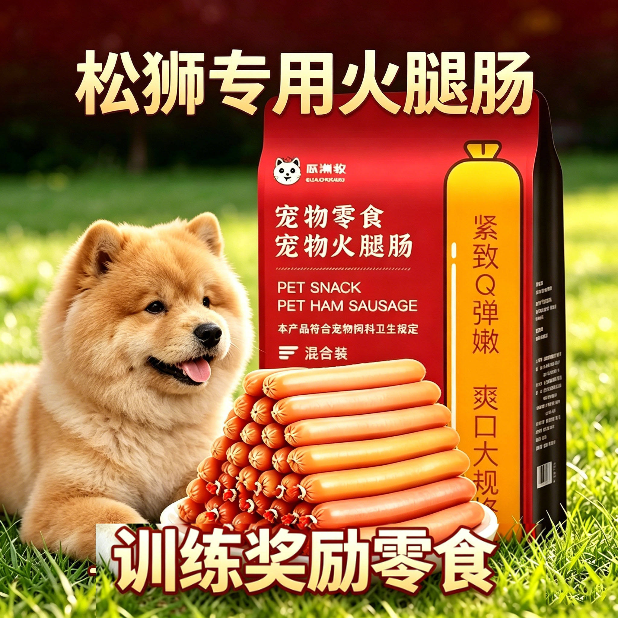 松狮犬专用狗狗火腿肠训练宠物奖励营养狗补钙磨牙零食小狗狗香肠