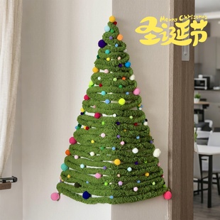 圣诞节装饰墙角圣诞树墙面手工diy客厅氛围场景布置挂件创意摆件