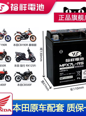 裕祥摩托车电瓶五羊本田 佳御110 裂行125 暴风眼190 ns125la电瓶