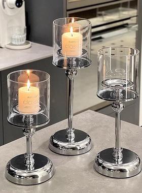 家用餐桌烛台轻奢香薰蜡烛浪漫摆件蜡烛台餐桌装饰品烛光晚餐道具