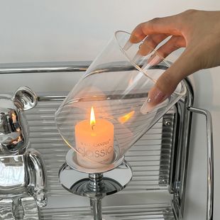 蜡烛玻璃烛台烛光晚餐烛台装 12玻璃罩蜡烛配件电子蜡烛 饰摆件10