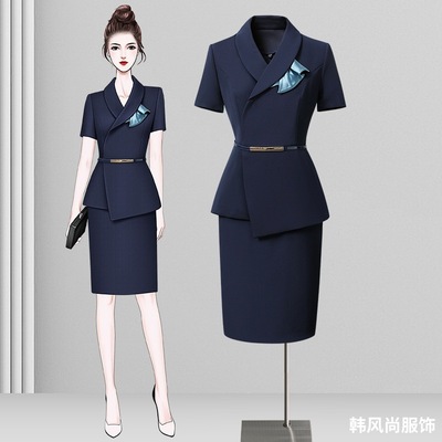 日本品质2025新款职业套装女夏短袖薄款正装医美酒店前台珠宝店接