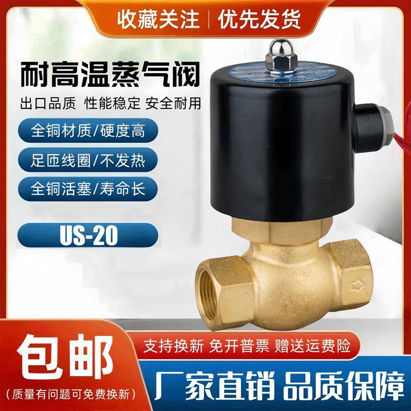 耐高温蒸汽阀电磁阀US-20 AC220V DC24V锅炉蒸气阀DN20蒸汽控制阀