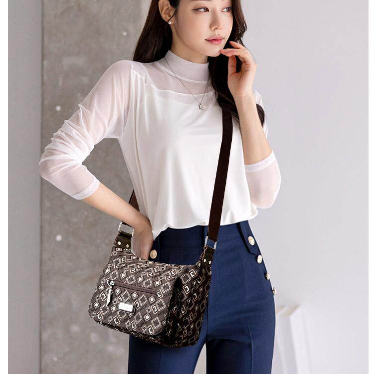 时尚女大容量单肩斜挎包手提包女士包中老年妈妈包帆布包牛津布包