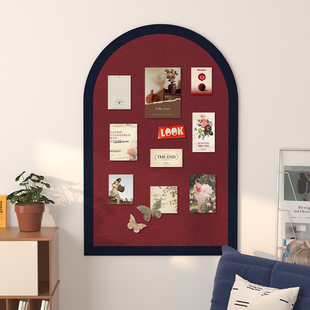 羊毛毡照片墙软木板背景墙书桌记事板挂墙展示板不伤墙免打孔谷子