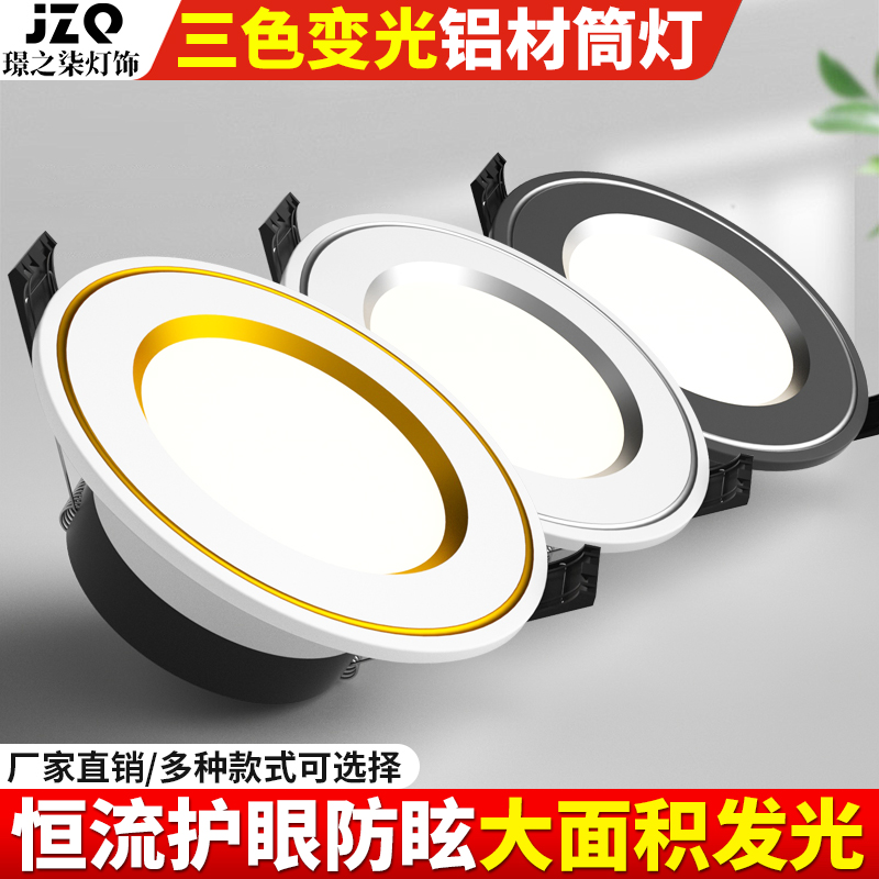 led筒灯射灯客厅三色变光