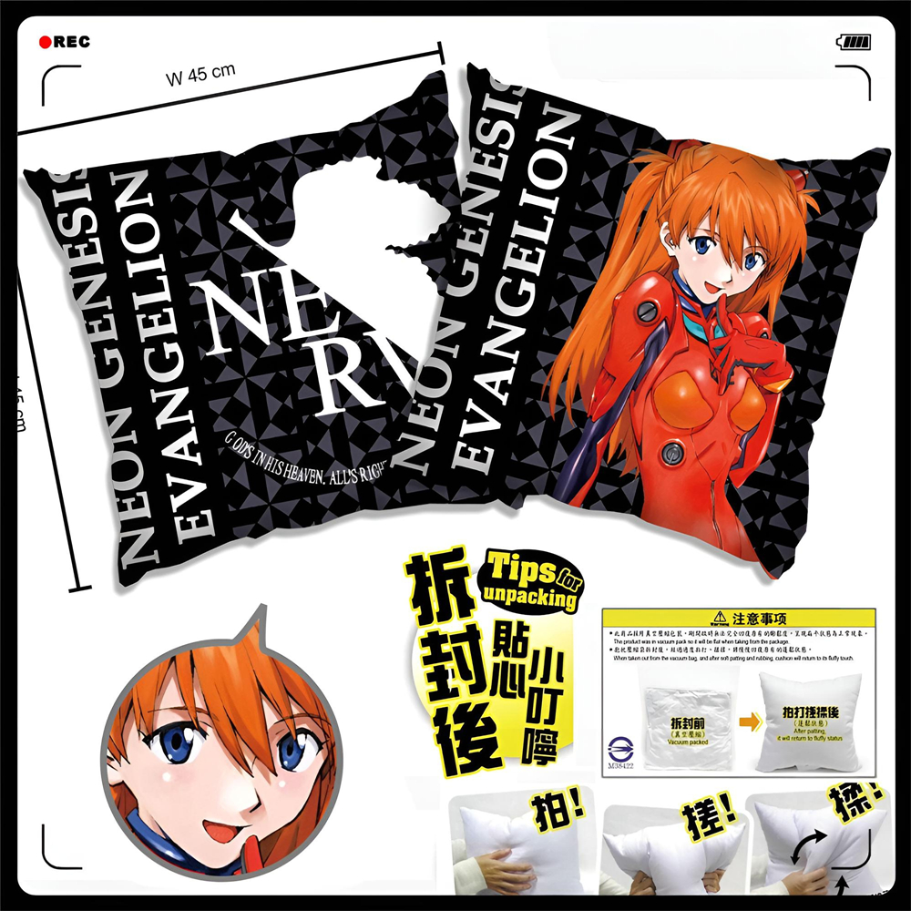 EVA 新世纪福音战士 明日香 绫波丽 玛丽 二次元抱枕靠枕头周边