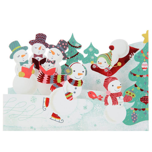 Hallmark贺曼贺卡 个性创意定制雪人圣诞立体卡片 圣诞节贺卡