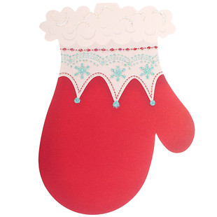 Hallmark贺曼贺卡 创意平安夜手套圣诞节贺卡 个性定制圣诞贺卡5XMS5903