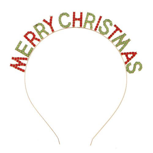 Merrychristmas字母水钻头饰发箍