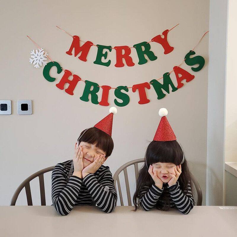 merry christmas 字母拉旗无纺布毛毡创意圣诞节礼物新年节庆装饰