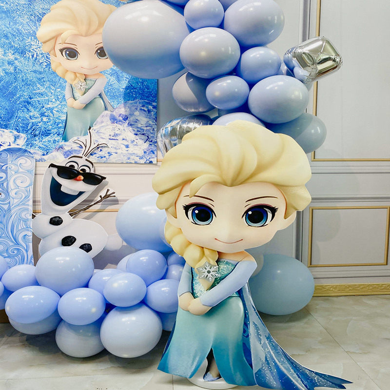 冰雪奇缘儿童生日装饰场景布置女孩女童公主12周岁派对背景墙kt板