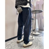 长裤 户外三角标宽松锥形加绒休闲裤 男宽松直筒百搭登山运动男裤 子