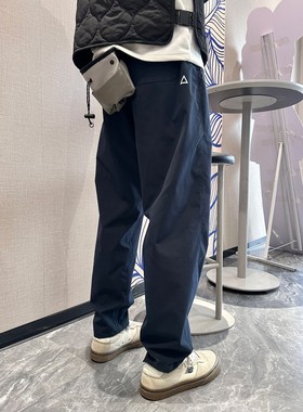 户外三角标宽松锥形加绒休闲裤男宽松直筒百搭登山运动男裤长裤子