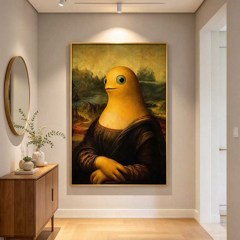 名画奶蛙油画艺术相框挂