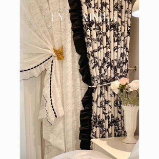 窗帘法式赫本风绮梦花园雪尼尔印布窗帘卧室客厅全屋定制