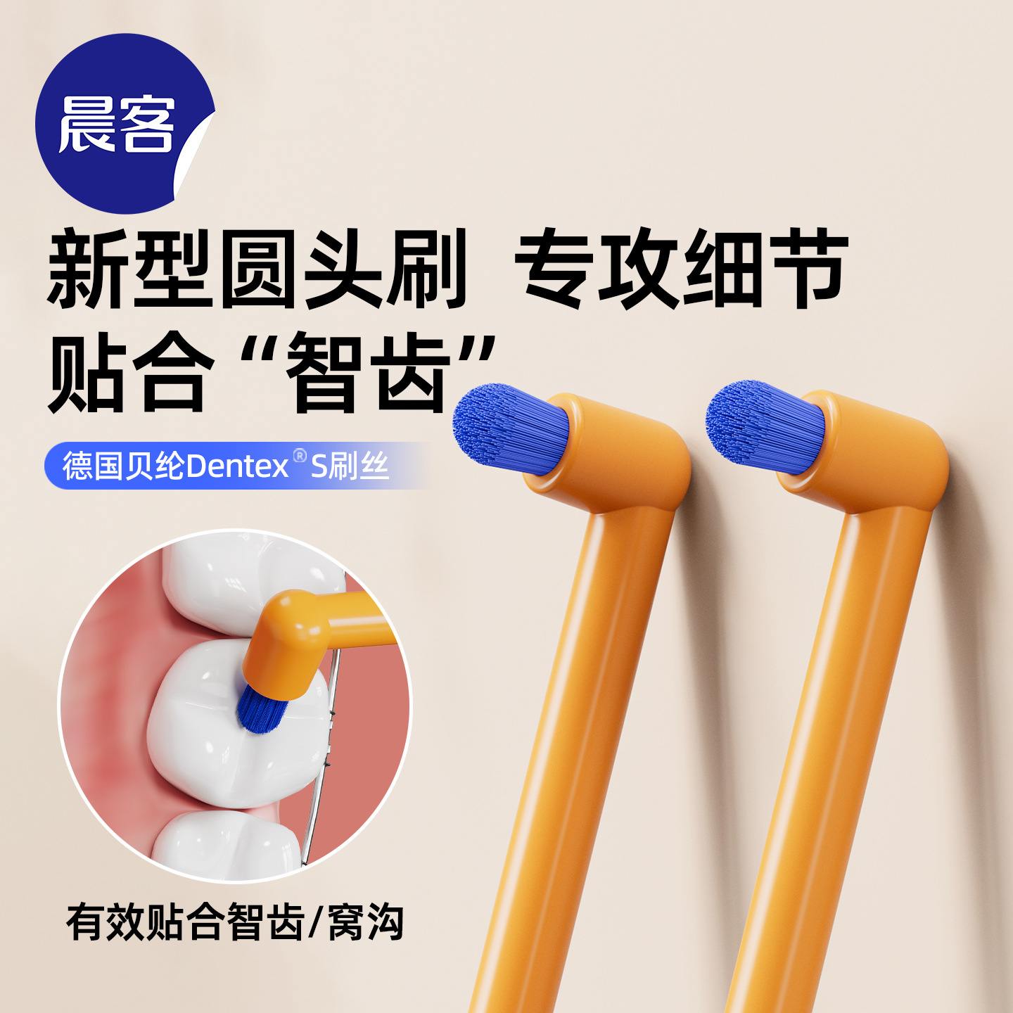 德国进口软毛单束头正畸牙刷