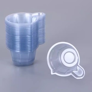 塑料接尿小便杯测试尿碗尿检杯子带手柄一次性尿杯带嘴验尿