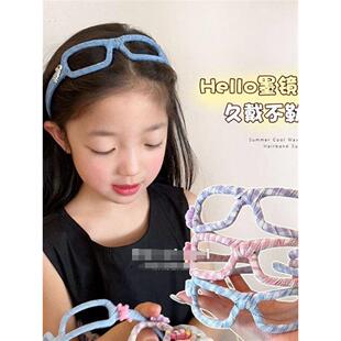 儿童眼镜框发箍女童2025新款整理碎发头箍女孩宝宝不勒头高级发卡