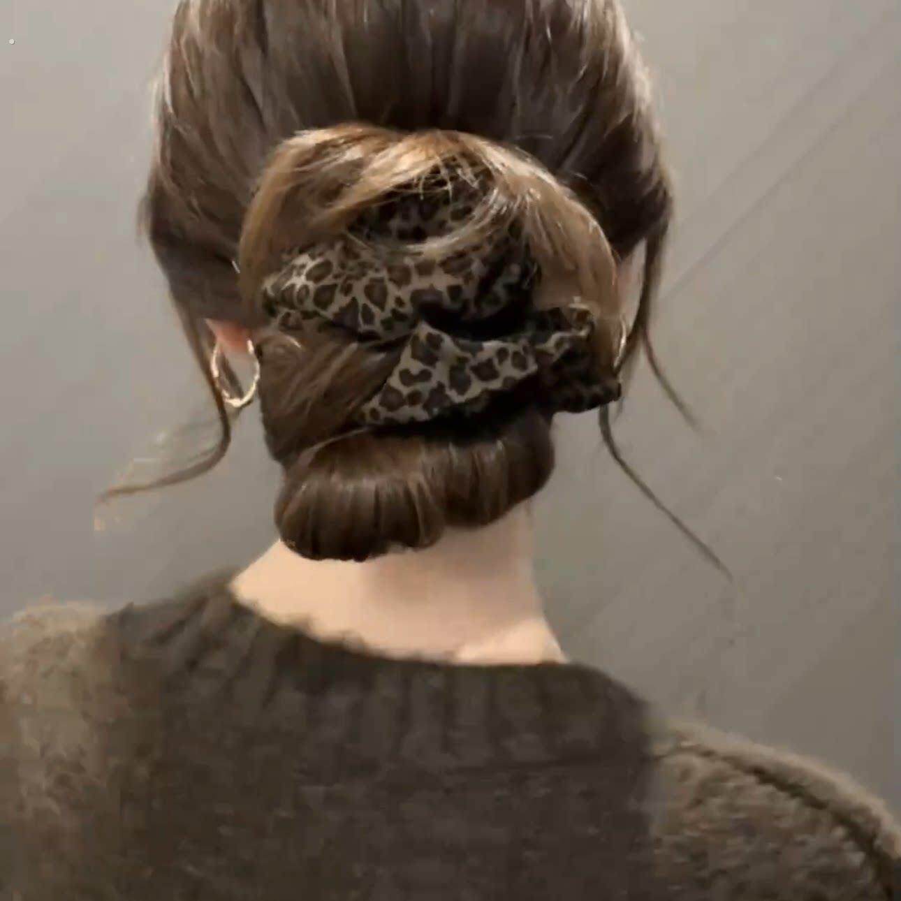 豹纹夸张大发圈丸子头发绳女不伤发高马尾扎发橡皮筋发圈头饰皮套