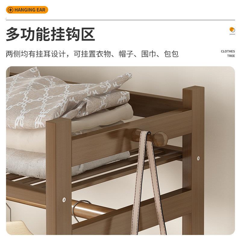 简易卧室大衣柜实木小户型收纳衣橱挂衣架大容量落地家用结实耐用