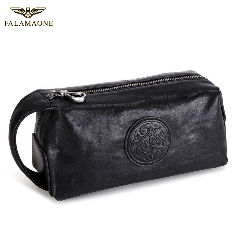 falamaone男包男士手拿包潮牌商务奢侈品牌手包男款真皮手提包