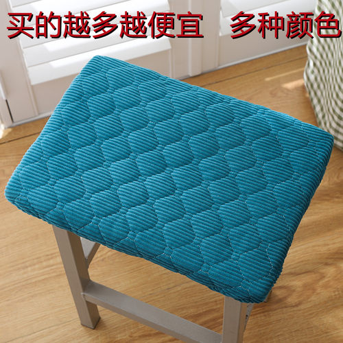 加棉长方形凳子套罩工厂车间椅垫套学校学生凳子垫纯色四季通用椅