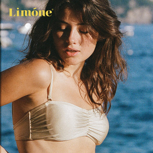 Limone23春夏新款珠光感吊带款高叉分体泳衣女辣妹沙滩度假比基尼