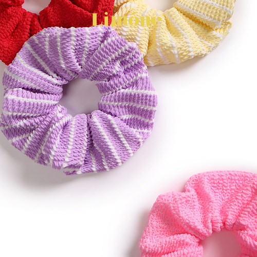 limone新款复古印花甜美弹力发圈