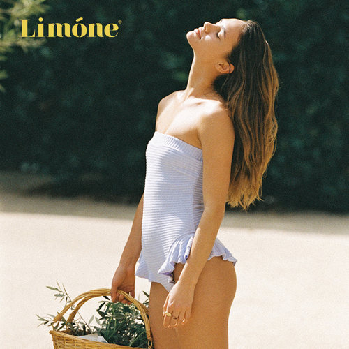 Limone抹胸连体泳衣海边度假泳装