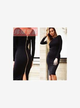 Women Pencil Dress Casual Bandage  Party Dresses 欧美长裙女