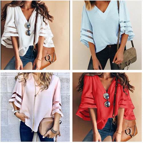2023 women loose t-shirts ladies blouse big size 5xl大码衬衫