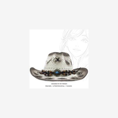 New women's beach hat cowboy straw caps sun hat 西部牛仔草帽