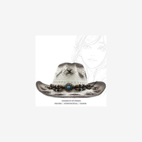 New women's beach hat cowboy straw caps sun hat 西部牛仔草帽