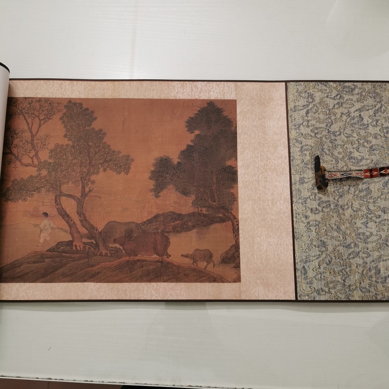 李唐百牛图卷复古书画山水动物写生国画真迹微喷古复制临摹装饰