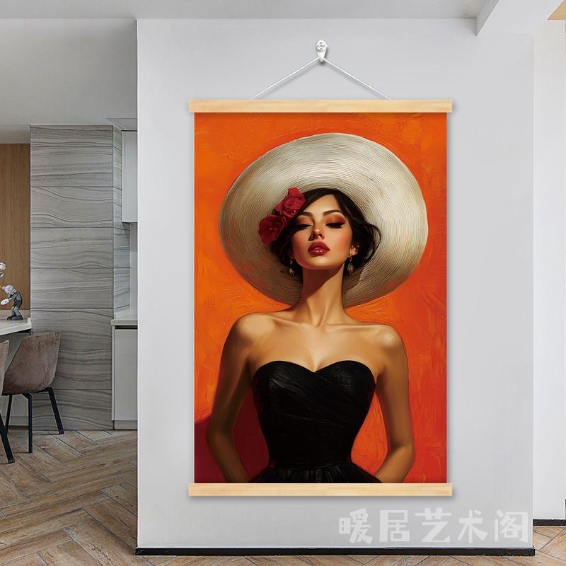 时尚美女挂画艺术人物装饰画现代简约客厅背景墙壁画餐厅卧室挂布