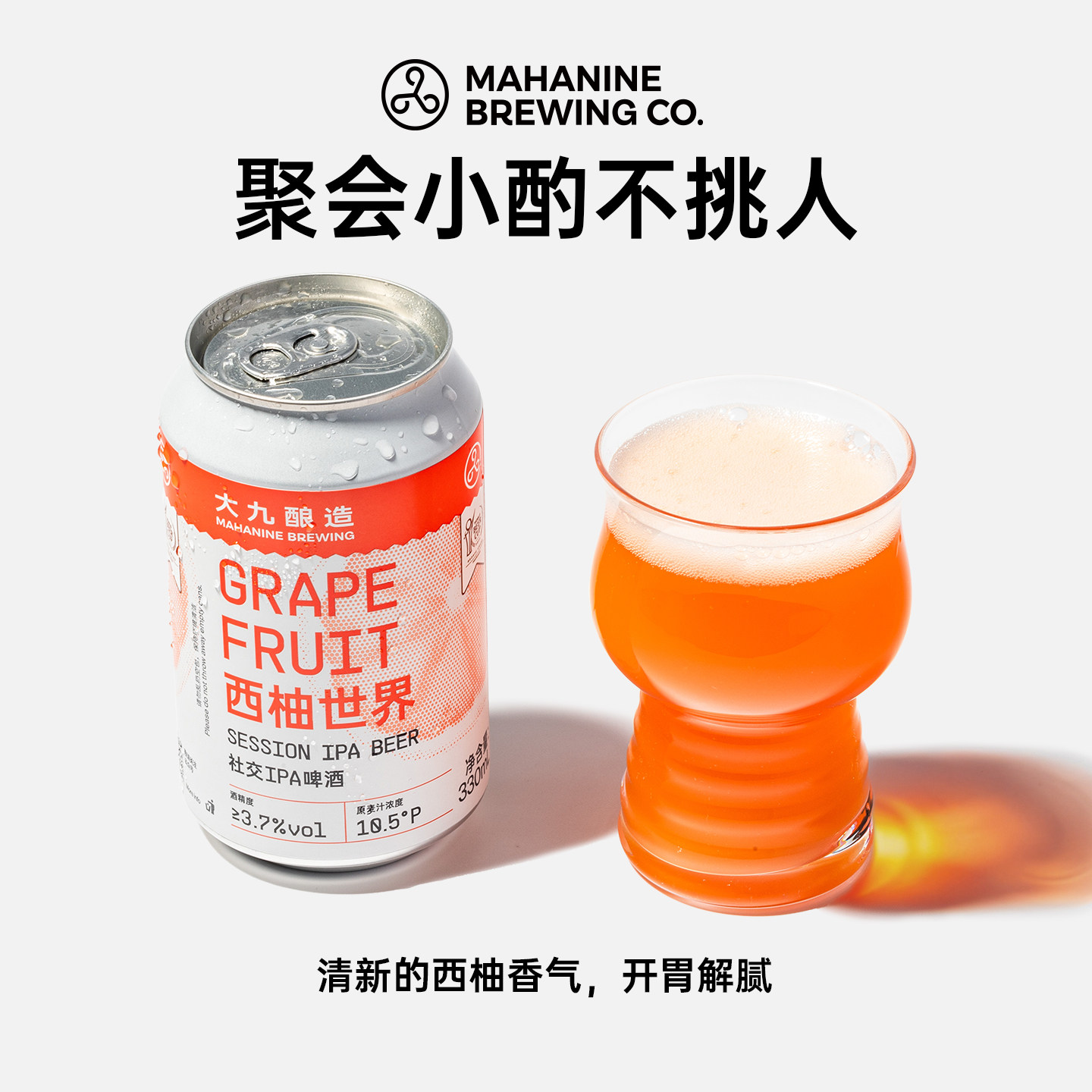 大九酿造西柚世界社交ipa精酿啤酒国产果味酸啤清爽鲜啤聚会微醺