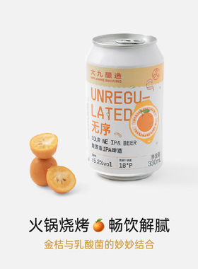 大九酿造无序酸浑浊IPA工艺精酿啤酒330毫升罐装橙色果味鲜啤